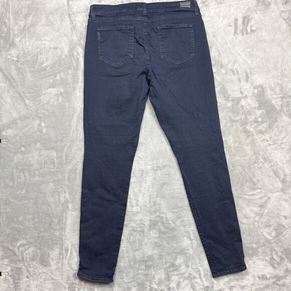 PAIGE Women’s 32 Hoxton Ultra Skinny Jeans Blue Mid Rise Ankle Zip Stretch Denim - Picture 9 of 9